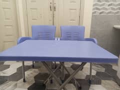 Plastic Center Table And 2 Chairs Set