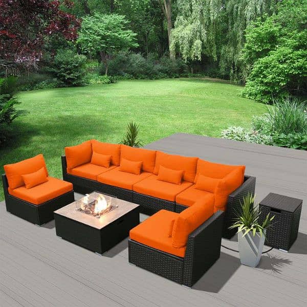 Outdoor indoor Rattan garden, dining, caffe, restaurants, ballconi set 8