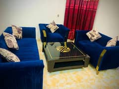 sofa 3 seater with table full set Available urgent sale contact me