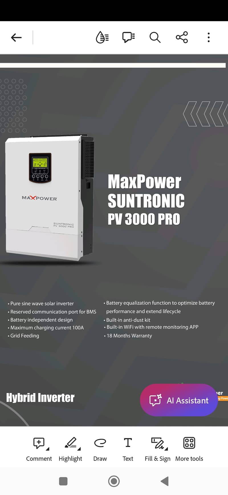 MaxPower Solar Inverter/ SolarMax solar inverter 1