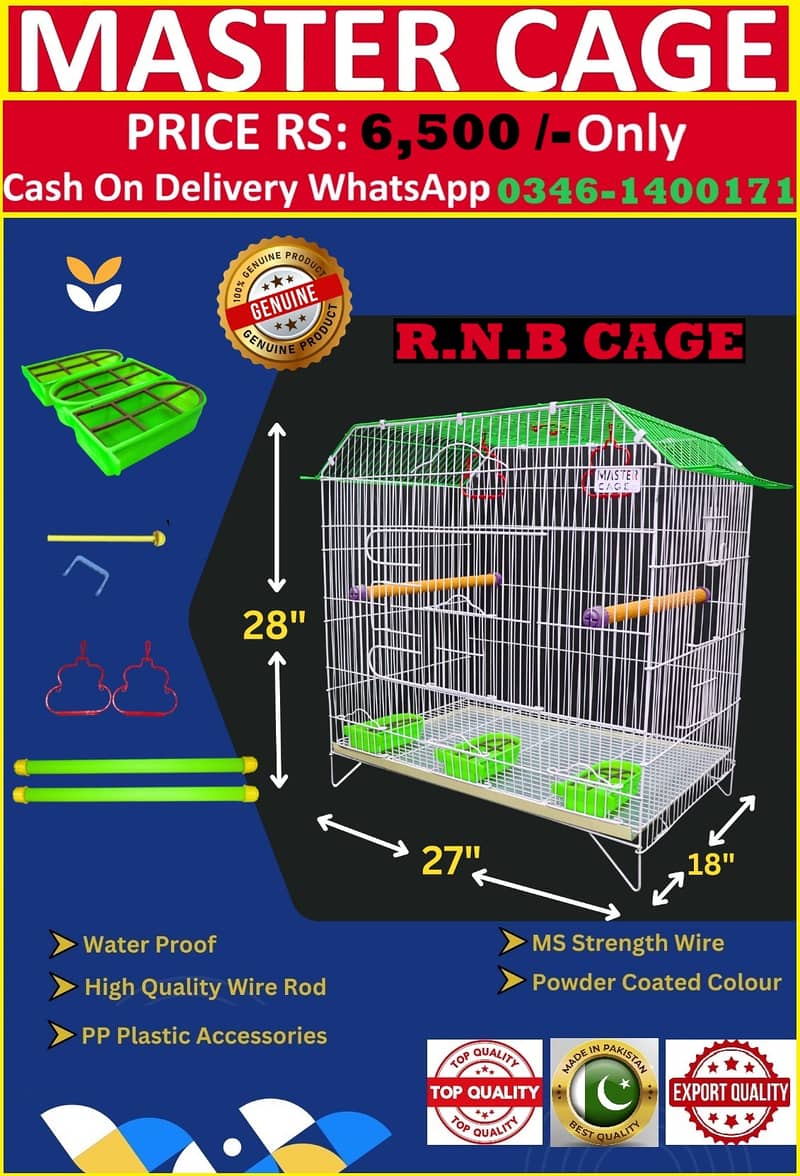 Bird Cage Pinjra Parrot Bajri Australian Tota Pahari Raw Green Cat Dog 8