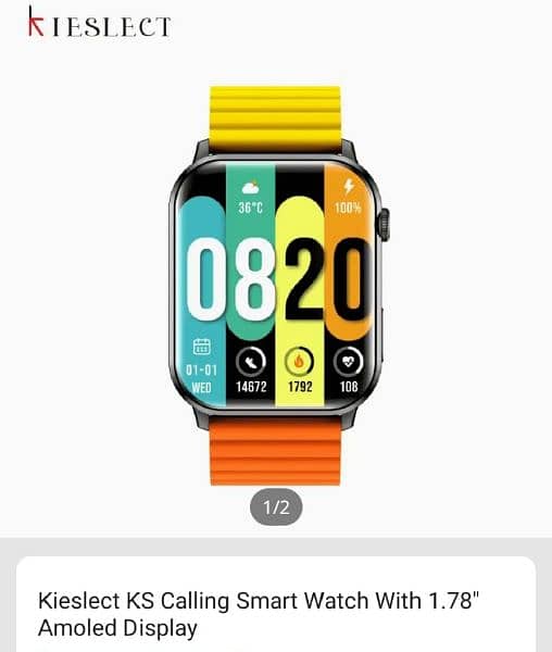 Kieslect KS calling smart watch 1.78" amoled display 0