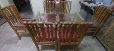 six seater Dining table with chairs