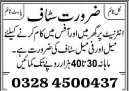 staff required for part time and full time online work