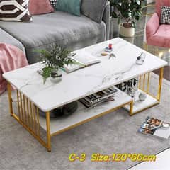 Center Tables with Marble Top and Stainless Steel Base