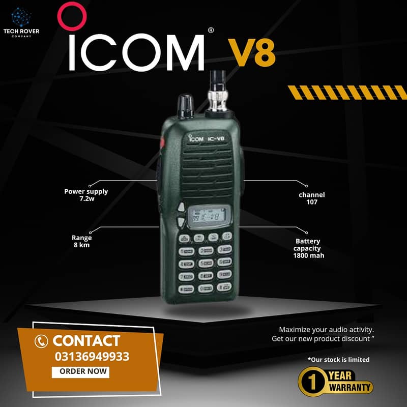 Walkie Talkie | Wireless Set Official icom v8 Two Way Radio 0