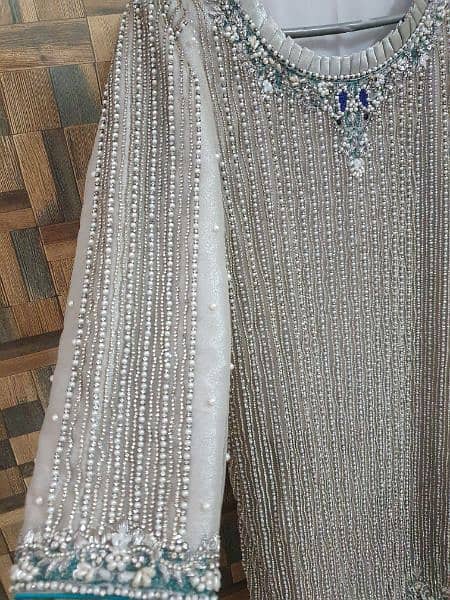 wedding dress/silver. Maria. B dress/heavy formal silver dress 2