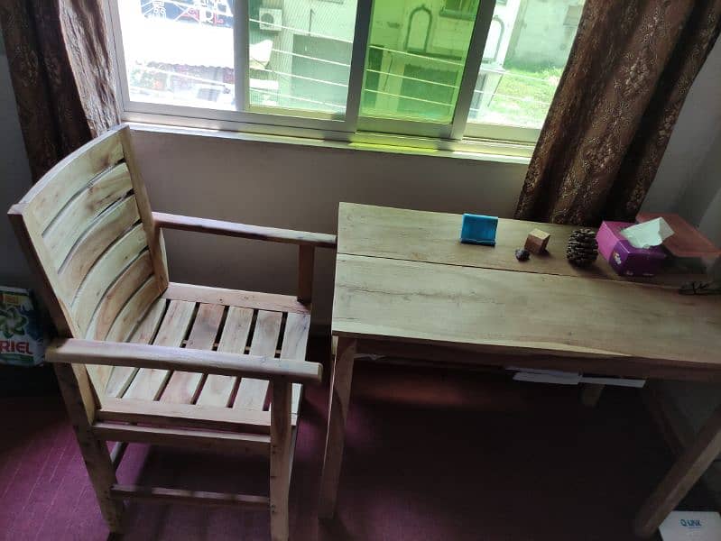 Wooden Study Table and Chair 1