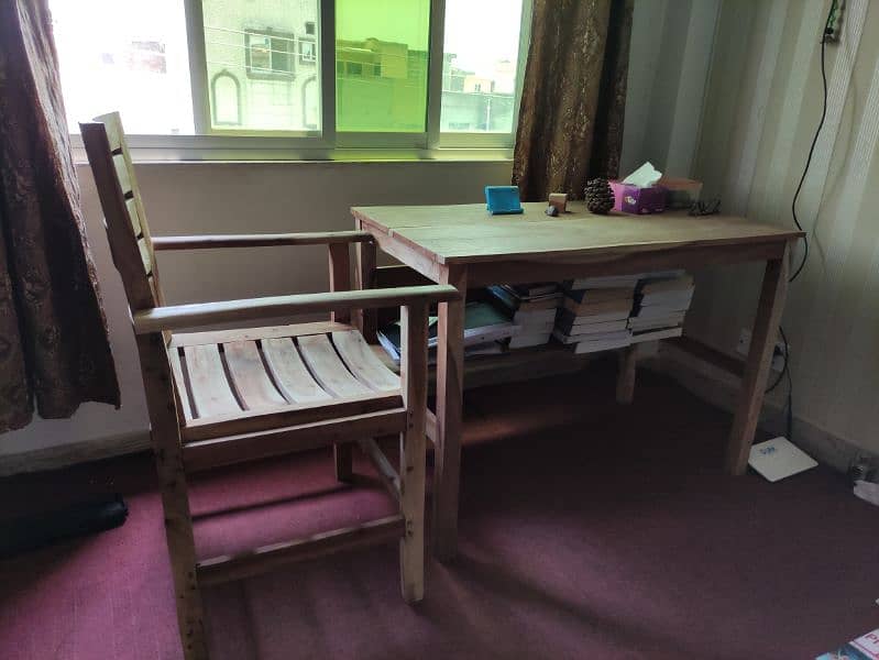 Wooden Study Table and Chair 2