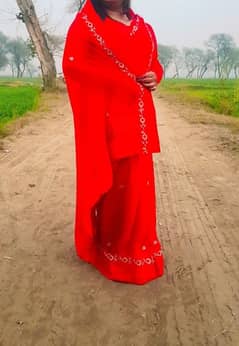 saree red colour just 1 use
