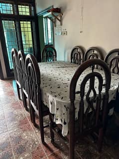 Modern 8 chair dining set (BUFFET TABLE)
