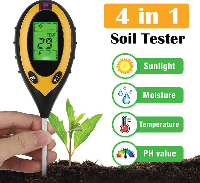 4 in 1 soil tester in Pakistan | 4 in 1 Digital PH Meter Soil Moistur 0