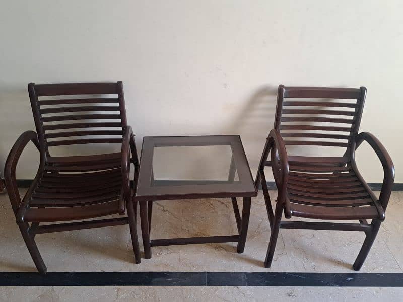 Wooden bedroom Chairs with Coffee Table 3