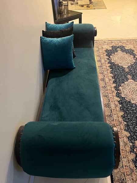 greenish blue Dewan with cushions 5