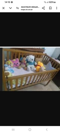 Solid wood baby cot