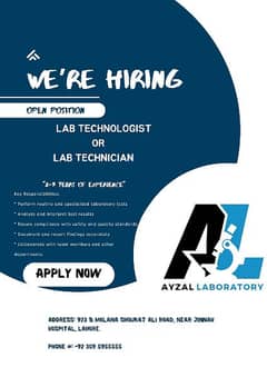 Lab Technologist/ Lab Technician