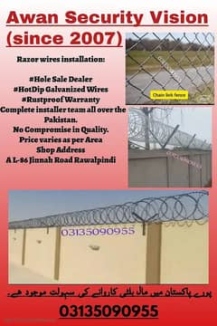 Razor wire, Chainlink Fence , Barbed Wire Security Fence Weld mesh