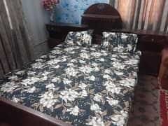 1 double bed with mattress for sale | 5 seater Sofa set, 1 table