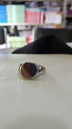 Stainless silver signet ring
