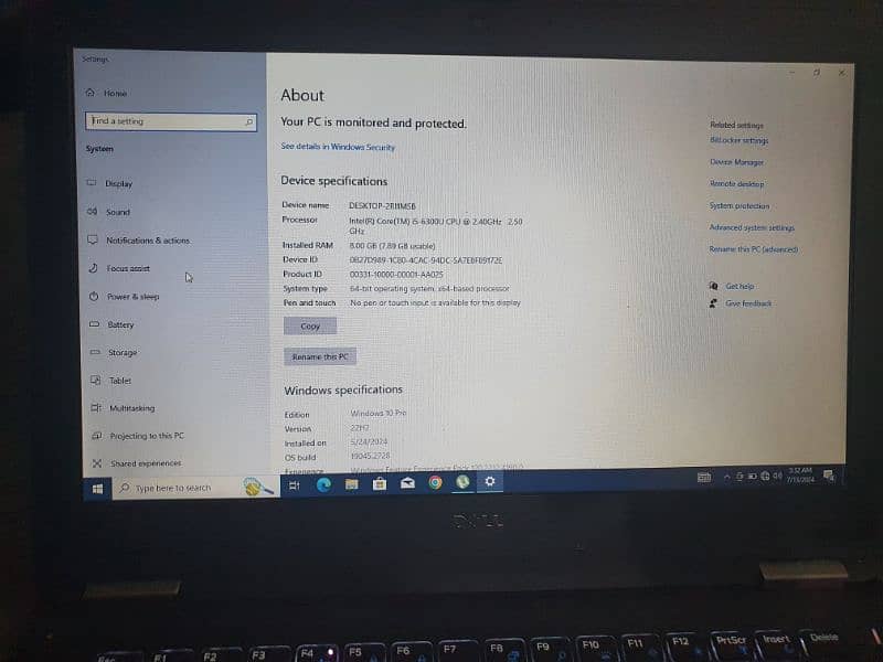 Dell e7270 i5 6th generation 8/256ssd 1