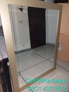 Hanging Golden Mirror With Drawer