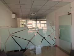 12mm Tempered Glass Office Partition - 10.5 feet x 12 feet