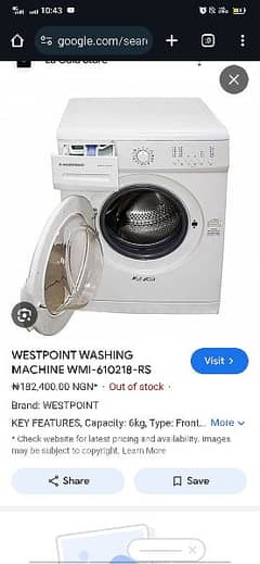 westpoint dubai washing machine