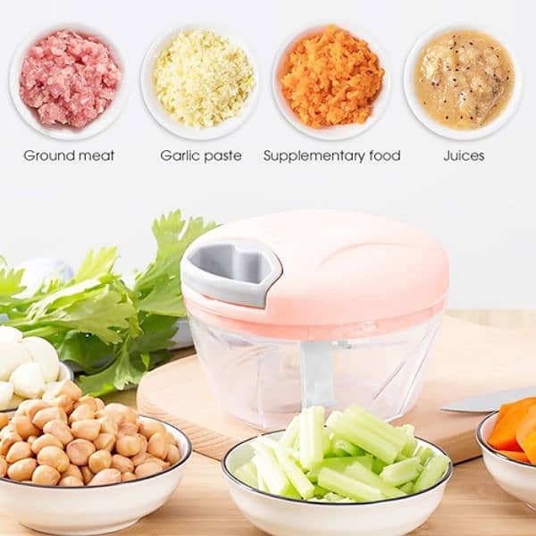 Easy Kitchen Hand Chopper - Manual Spice & Veg Cutter, Mixer, Blender 7