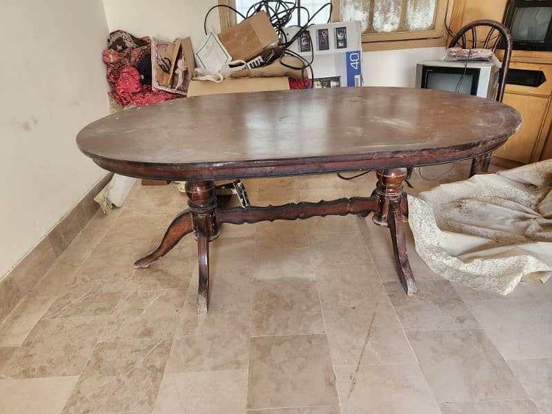 Original Taali wood Dining Table with 6 chairs 0