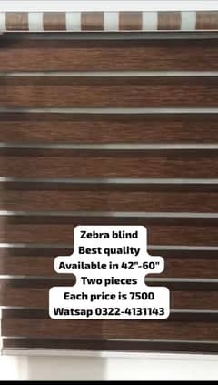 Zebra Blinds Available for sale