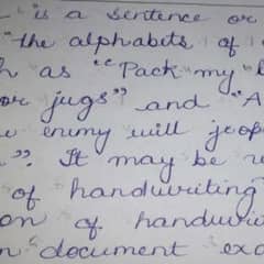 Handwriting and assignment work
