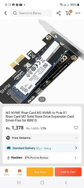 M2 NVME Riser Card M2 NVME to Pcie X1 Riser Card M2 Solid State Drive 5