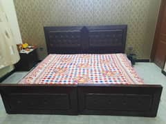 02 Single Beds with 1 side table without mattress