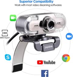 papalook Webcam 1080P Full HD PC Skype Camera, PA452 Web Cam with Mic