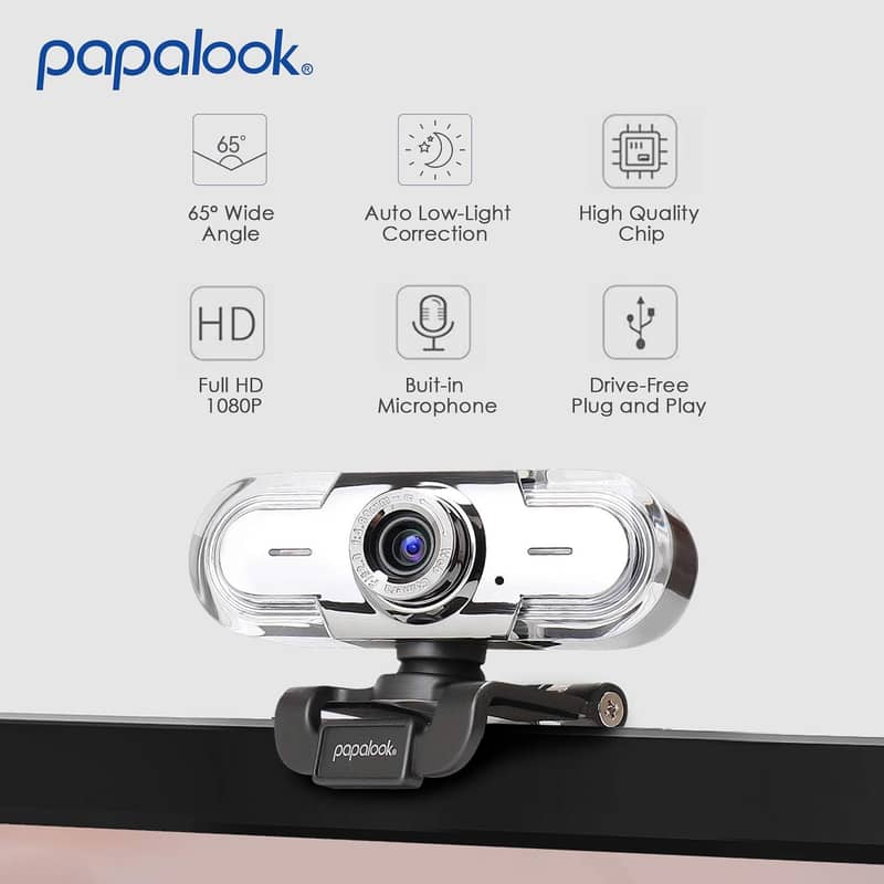 Webcam 1080P Full HD PC Skype Camera, PA452 Web Cam with Mic 9