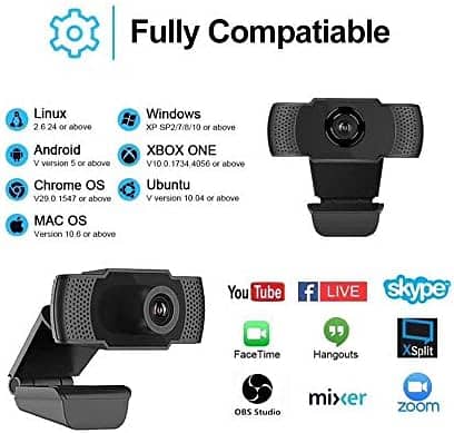 Webcam 1080P Full HD PC Skype Camera, PA452 Web Cam with Mic 10