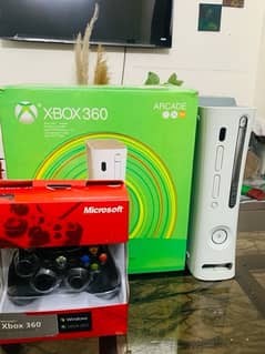 XBOX 360 WITH BOX WITH 20plus games box pack controller urgent selling