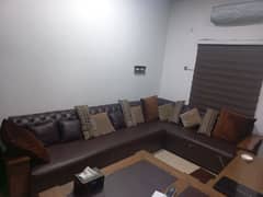 luxury solid wood L Shape 7 seater Sofa wd office table & chairs