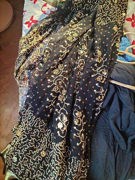 black golden sitara work saree 1