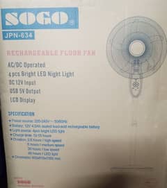 Rechargeable floor fan 0