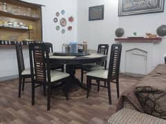 round centre rotating 6 person dining table