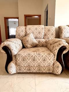 Tali Wood 5 Seater Sofa Set
