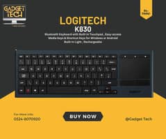 Logitech K830 Rechargeable Wireless Back Light Keyboard Touchpad Tv