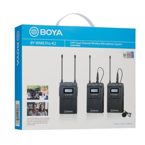 BOYA BY-WM8 Pro-K2 UHF Dual-Channel Wireless Microphone System 0