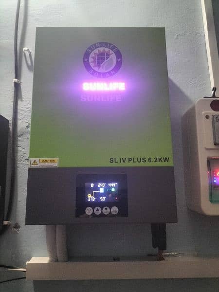 sunlife solar inverter 6.2KW with 10 month warranty only 2 month use 0