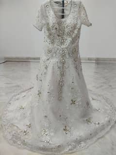 Formal net and silk bridal dress