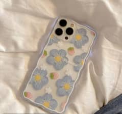 iphone back cover only- flower design blue
