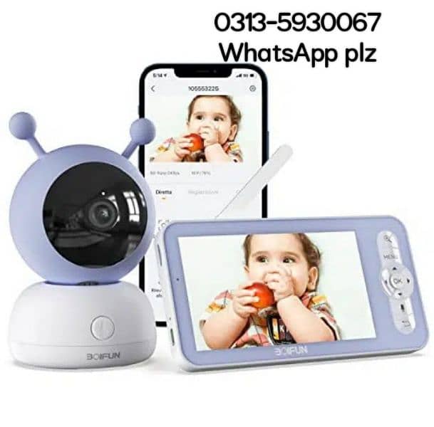 smart Baby Monitor new with wifi Camera, 5” 1080P HDScreen, 3000mAh 0