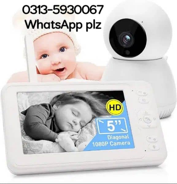 BT vedio baby monitor 5 inche larg screen Rotatable Camera tow way 1