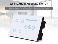 smart Wifi Touch Switches 4 Gang + Fan